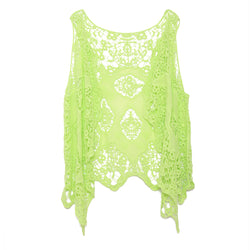 Hippie Froral Patch Crochet Cover Up Top